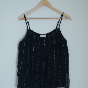 Denim & Supply Ralph Lauren Black Beaded Cami Top